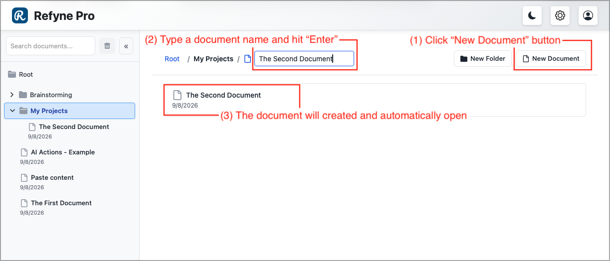 Alternative way to create a document