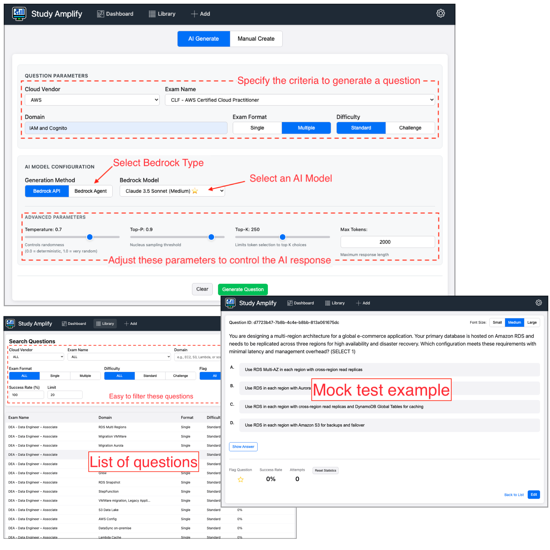 Study Amplify Interface